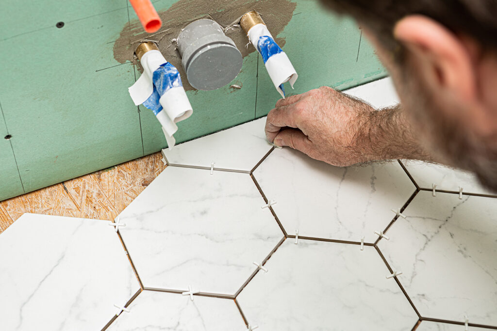 Bathroom tiling