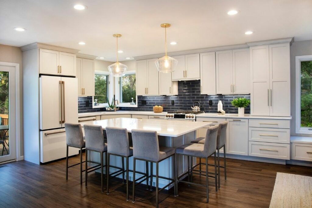 transitional kitchen after remodeling in monona wi