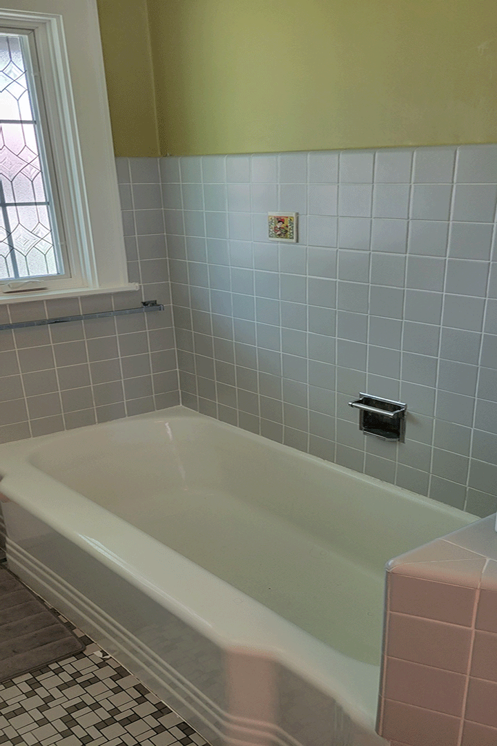 Shower Remodel with Black Accent Tile