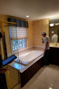 Bathtub before remodel, bathroom remodel
