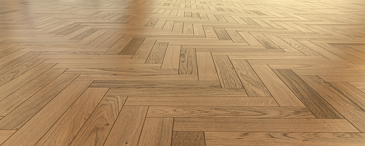 Beautiful historic herringbone flooring.