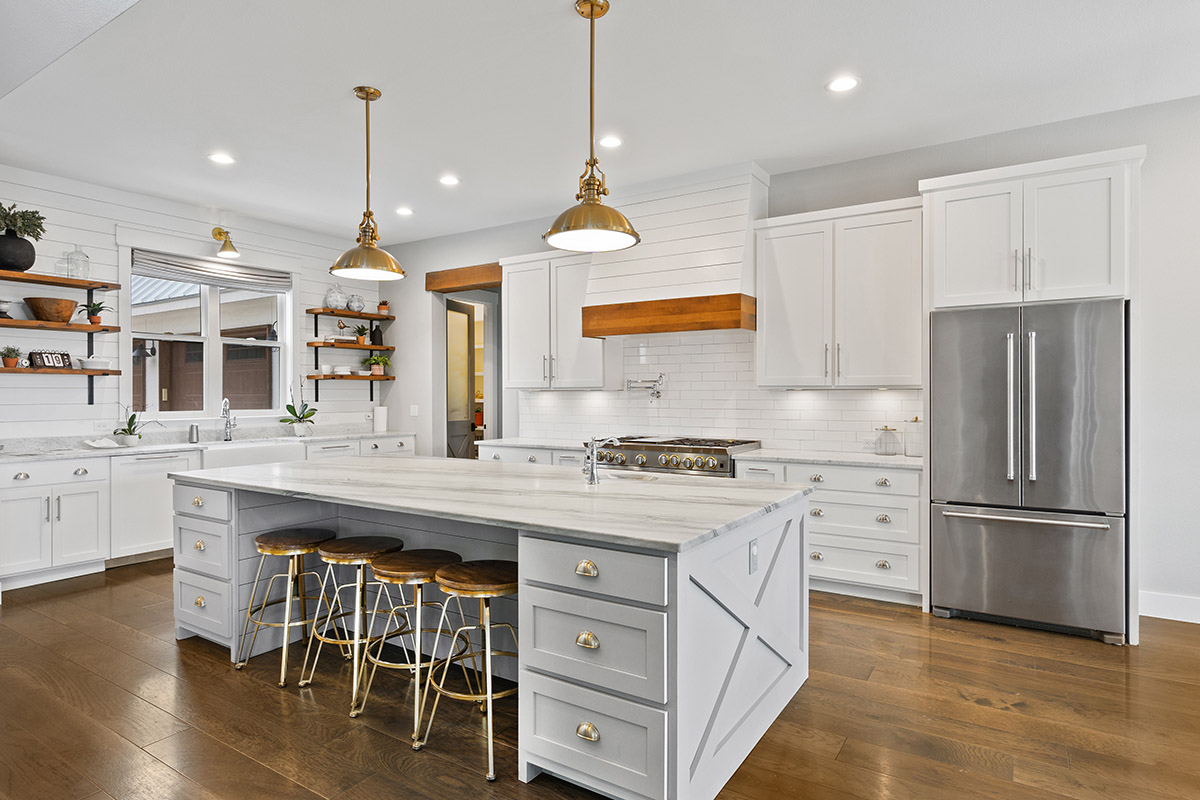 A farmhouse style kitchen.